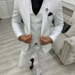 2024 Green Peak Lapel Slim Fit Men Suits 3 Pieces Tuxedos Terno Masculino Blazer Sets Groom Wedding Prom Costume Homme - Image 2