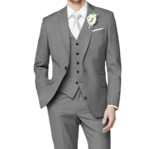 Formal Slim Fit Suits for Men 3 Piece Blazer Vest and Pant Set Elegant Tuxedo Suits for Men Wedding Dresses Groomsmen Blazer Set - Image 5