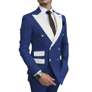 Elegant Suit for Men Peak Lapel 2 Pieces Blazer and Pants Set Slim Fit Tuxedo Suits for Men Wedding Dresses Evening Party - Image 3