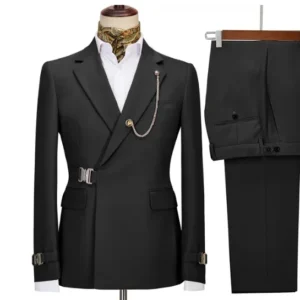 2 Pieces Men's Business Suits Regular Fit Notch Lapel Prom Tuxedos For Wedding (Blazer+Pants)Does not include chest accessories - Image 5