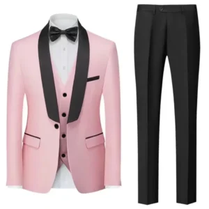 Classic Shawl Lapel Men's Suits 3 Pieces Blazer Vest and Pants Set Regular Tuxedo Suits for Men Business Ceremony Wedding Dress - Image 3
