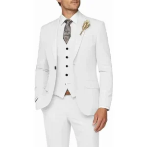 Formal Mens Suits 3 Piece Blazer Vest and Pants Set Notched Lapel Elegant Blazer for Wedding Prom Business Tuxedo Suits for Men - Image 2