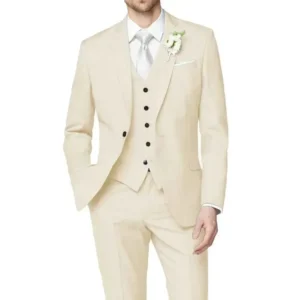 Formal Slim Fit Suits for Men 3 Piece Blazer Vest and Pant Set Elegant Tuxedo Suits for Men Wedding Dresses Groomsmen Blazer Set - Image 2