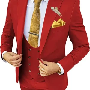 Elegant Male Suit 3 Pieces Blazer Vest and Pants Set Peak Lapel Tuxedo Suits for Men Ceremony Wedding Dresses Business Prom - Image 4