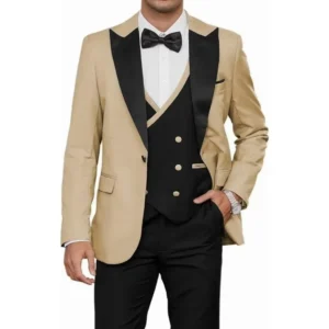 Luxury Suit for Men 3 Pieces Blazer Vest and Pants Set Peak Lapel Tuxedo Set for Business Party Wedding Dresses Prom Outfit - Image 5