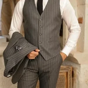 Elegant Men's Suits 3 Pieces Blazer Vest and Pants Set Peak Lapel Business Prom Slim Fit Tuxedo Suits for Men Wedding Dresses - Image 5