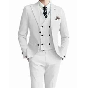 2024 New Regular Slim Fit Suits for Men Peak Lapel 3 Pieces Blazer Vest and Pant Business Wedding Dresses Tuxedo Suits for Men - Image 3