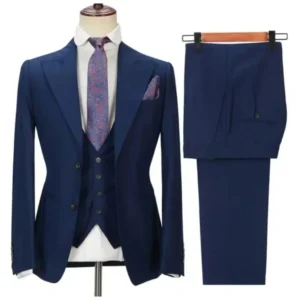 Slim Fit Tuxedo Men's Suits 3 Pieces Blazer Vest and Pants Set Peak Lapel High Quality Men's Suit for Wedding Business Ceremony - Image 4