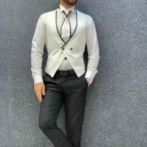 Men's Suits 3 Pieces Blazer Vest and Pant Set Shawl Lapel Regular Suit for Men High Quality Tuxedo Set for Wedding Business Prom - Image 3