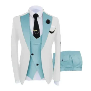 Formal Men Elegant Simple 3 Pieces Blazer Vest Pants Sets Fashion Tuxedo Suits Slim Fit Tuxedo Set Wedding Party Business Prom - Image 2