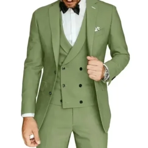 Men's Suits Elegant Notched Lapel Tuxedo 3 Pieces Blazer Vest and Pants Set Formal Men's Suit for Wedding Business Prom - Image 5