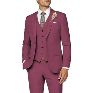 Formal Mens Suits 3 Piece Blazer Vest and Pants Set Notched Lapel Elegant Blazer for Wedding Prom Business Tuxedo Suits for Men - Image 5