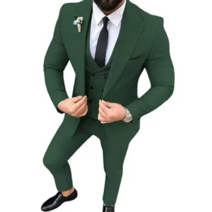 Formal Elegant Mens Suit Slim Fit 3 Piece Blazer Vest Pants Sets Peak Lapel Men Tuxedo Business Suit Prom Wedding High Quality - Image 5