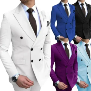 Fashion Peak Lapel Suit Sets of Clothes 2 Pieces Blazer and Pants Set High Quality Men's Suit for Wedding Groomsmen Men's Suits - Image 1