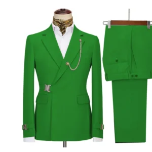 2 Pieces Men's Business Suits Regular Fit Notch Lapel Prom Tuxedos For Wedding (Blazer+Pants)Does not include chest accessories - Image 2