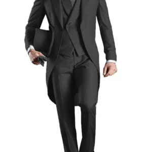 Formal Men's Suits Peak Lapel Tail Coat Elegant Regular Fit 3 Piece Blazer Vest Pants Set Prom Tuxedos Wedding Business - Image 4