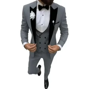 Classic Tuxedo Suits for Men Luxury Velvet Peak Lapel 3 Pieces Blazer Vest and Pants Set for Wedding Dresses Ceremony Suit Male - Image 4