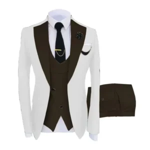 Formal Men Elegant Simple 3 Pieces Blazer Vest Pants Sets Fashion Tuxedo Suits Slim Fit Tuxedo Set Wedding Party Business Prom - Image 3
