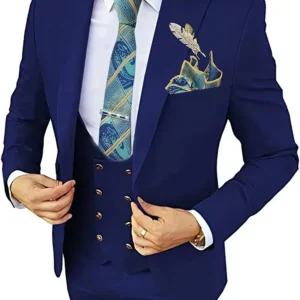 Elegant Male Suit 3 Pieces Blazer Vest and Pants Set Peak Lapel Tuxedo Suits for Men Ceremony Wedding Dresses Business Prom - Image 2