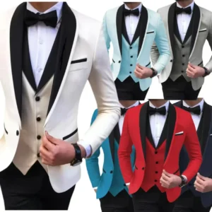 Elegant Dress Suit for Men High Quality 3 Pieces Shawl Lapel Tuxedo Suits for Wedding Groomsmen Business Mens Suits - Image 1