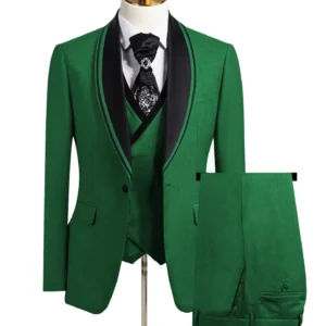 2024 New Formal Suit for Men 3 Pieces Blazer Vest and Pants Set Elegant Tuxedo for Business Evening Party Wedding - Image 3