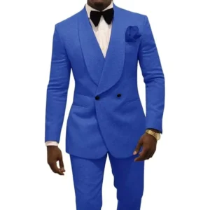 Men's Jacquard Suit Two Pieces Blazer Pant Set Shawl Lapel Tuxedo Set for Business Wedding Party - Image 5