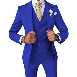 Regular Classic Men's Suits Fit Slim 3 Pieces Blazer+Vests+Pants Double Breasted Vest Prom Tuxedos Set Business Wedding Party - Image 6