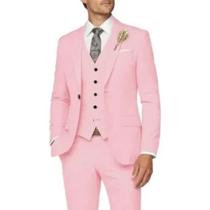 Formal Mens Suits 3 Piece Blazer Vest and Pants Set Notched Lapel Elegant Blazer for Wedding Prom Business Tuxedo Suits for Men - Image 3