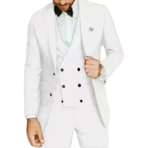 Men's Suits Elegant Notched Lapel Tuxedo 3 Pieces Blazer Vest and Pants Set Formal Men's Suit for Wedding Business Prom - Image 2