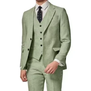 Men's Suit 3 Piece Blazer Vest and Pant Set Notched Lapel Men's Suit for Banquet Wedding Evening Party Male Suit Elegant Tuxedo - Image 3
