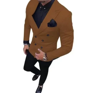 High Quality Men's Suit Set Peaked Lapel Business Blazer Pants 2-Pieces Wedding Dresses Slim Fit Tuxedos Evening Party - Image 5