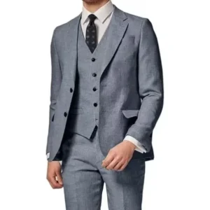 Men's Suit 3 Piece Blazer Vest and Pant Set Notched Lapel Men's Suit for Banquet Wedding Evening Party Male Suit Elegant Tuxedo - Image 6