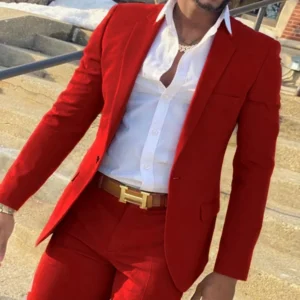 Formal Slim Fit Men's Suit Notched Lapel 3 Piece Blazer Vest and Pant Set for Wedding Business Summer Beach Tuxedo Suits for Men - Image 5