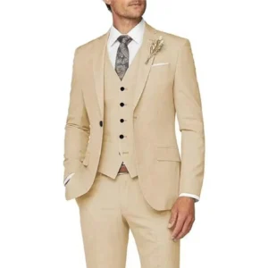 Formal Mens Suits 3 Piece Blazer Vest and Pants Set Notched Lapel Elegant Blazer for Wedding Prom Business Tuxedo Suits for Men - Image 4