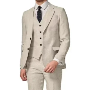 Men's Suit 3 Piece Blazer Vest and Pant Set Notched Lapel Men's Suit for Banquet Wedding Evening Party Male Suit Elegant Tuxedo - Image 5