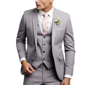 Formal Suit Sets of Clothes 3 Pieces Blazer Vest and Pants Set Luxury Tuxedo Suits for Men Classic Wedding Dresses Prom Business - Image 6