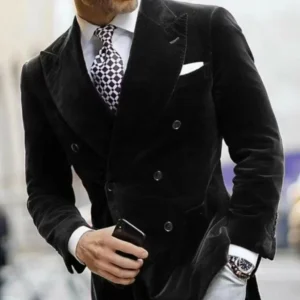 Men's Velvet Suits 1 Piece Blazer Peak Lapel Slim Fit Suits Formal Wedding Dresses Prom Dinner Party Business Tuxedo Set - Image 3