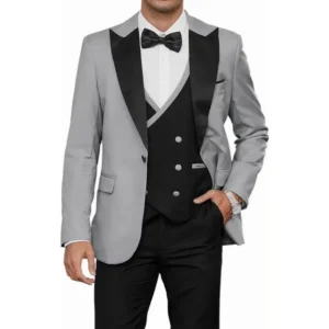 Luxury Suit for Men 3 Pieces Blazer Vest and Pants Set Peak Lapel Tuxedo Set for Business Party Wedding Dresses Prom Outfit - Image 2