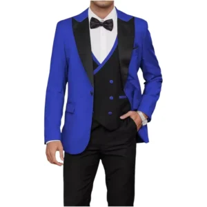 Luxury Suit for Men 3 Pieces Blazer Vest and Pants Set Peak Lapel Tuxedo Set for Business Party Wedding Dresses Prom Outfit - Image 4