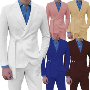 2024 New Classic Men's Suits 2 Pieces Blazer and Pants Set Peak Lapel Fashion Wedding Dresses Prom Slim Fit Tuxedo Set - Image 1