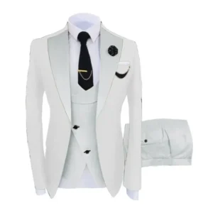 Formal Men Elegant Simple 3 Pieces Blazer Vest Pants Sets Fashion Tuxedo Suits Slim Fit Tuxedo Set Wedding Party Business Prom - Image 4