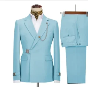 2 Pieces Men's Business Suits Regular Fit Notch Lapel Prom Tuxedos For Wedding (Blazer+Pants)Does not include chest accessories - Image 3