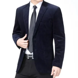 Corduroy Men's Casual Single Blazer Vintage Notch Lapel Regular Suit Elegant Tuxedos Set for Wedding Evening Parties Prom - Image 3