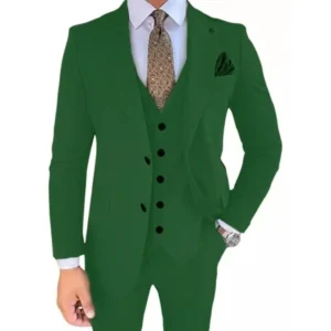 2024 New Luxury Suits for Men 3 Pieces Blazer Vest and Pants Set Formal Peak Lapel Tuxedo Set for Business Prom Banquet - Image 4