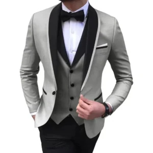 Elegant Dress Suit for Men High Quality 3 Pieces Shawl Lapel Tuxedo Suits for Wedding Groomsmen Business Mens Suits - Image 4