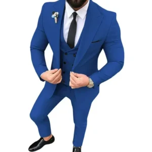 Formal Elegant Mens Suit Slim Fit 3 Piece Blazer Vest Pants Sets Peak Lapel Men Tuxedo Business Suit Prom Wedding High Quality - Image 4