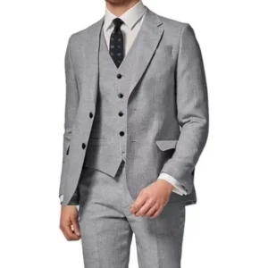 Men's Suit 3 Piece Blazer Vest and Pant Set Notched Lapel Men's Suit for Banquet Wedding Evening Party Male Suit Elegant Tuxedo - Image 4