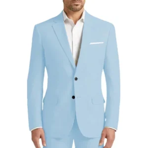 Casual Suit for Men 2 Pieces Blazer and Pants Set Notched Lapel Regular Tuxedo Set for Wedding Business Suit Jackets - Image 6