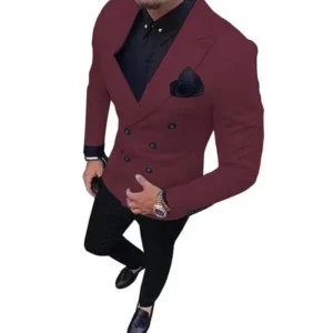 High Quality Men's Suit Set Peaked Lapel Business Blazer Pants 2-Pieces Wedding Dresses Slim Fit Tuxedos Evening Party - Image 2