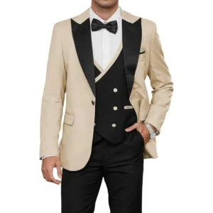 Luxury Suit for Men 3 Pieces Blazer Vest and Pants Set Peak Lapel Tuxedo Set for Business Party Wedding Dresses Prom Outfit - Image 6